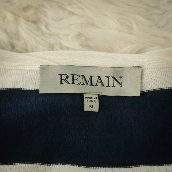 Remain Birger Christensen Size Medium M Blue Stripe Nautical Button Cardigan - Picture 3 of 6